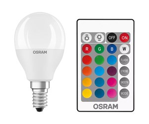 LED-lyspære - Osram LED-lyspære STAR+ RGBW Remote mini-ball 5.5W/827 (40W) frosted dimmable E14 - 4058075430877