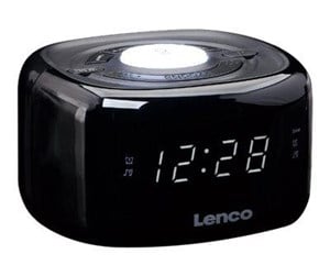 DAB, nettverks- og klokkeradio - Lenco CR-12BK - FM Clock Radio with Night Light - Black - FM - 3D-lyd - Svart - CR-12BK