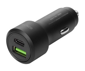 Mobil - Adaptere og ladere - Deltaco USB car charger 1x USB-C PD 18 W 1x USB - USBC-CAR122