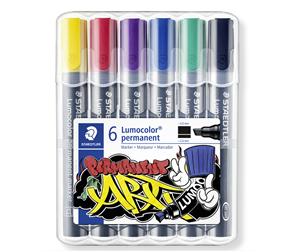 Skrive- & Tegneverktøy - Staedtler Marker Lumocolor permanent 6pcs.box - 350 WP6-1