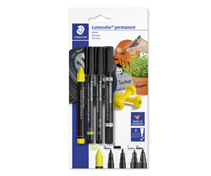 Skrive- & Tegneverktøy - Staedtler Marker Set Lumocolor 4pcs variant - 60 BK-5