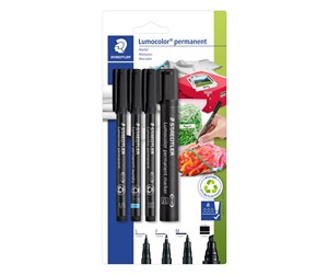 Skrive- & Tegneverktøy - Staedtler Marker Set Lumocolor 4pcs variant - 60 BK-6