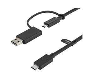 USB - StarTech.com  USB C Cable USB-A Adapter Dongle Hybrid 2-in-1 USB C Cable 1m - USBCCADP