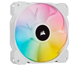 Kabinettvifte - Corsair iCUE SP120 RGB Elite Performance White - Kabinettvifte - 120mm - Hvit med RGB-lys - 27 dBA - CO-9050136-WW