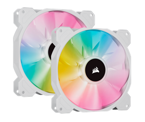 Kabinettvifte - Corsair iCUE SP140 RGB Elite Performance White - Kit with iCUE Lighting Node CORE - Kabinettvifte - 140mm - Hvit med RGB-lys - 27 dBA - CO-9050139-WW