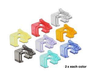 Tilbehør - DeLOCK 86420 RJ45 Repair Clip 16 Pieces (16-Pack - 2 of each color) - 86420