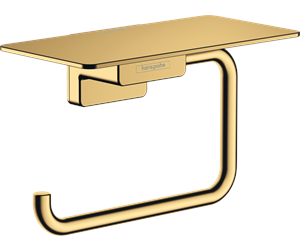 Baderomstilbehør - Hansgrohe addstoris roll holder with shelf polished gold-optic pvd - 41772990