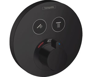 Blandebatterier og beslag - Hansgrohe showerselect s thermostatic mixer for concealed installation for 2 outlets matt black - 15743670