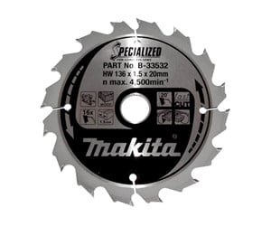 Verktøy - Makita t.c.t circular sav blade 136x20x1.5mm 16t - B-33532