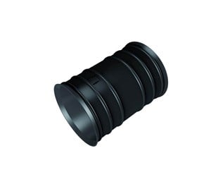 Skuffer & samleskinne kanaler - EVOPIPES Evocab/evodrain coupling 110 mm black with soft hook - 8030131100033D0000