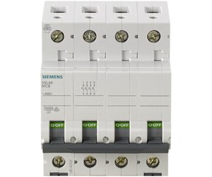 Komponenter for switchboxes og skap - Siemens Circuit breaker 400v 10ka 3+n--pole c 63a - 5SL4663-7