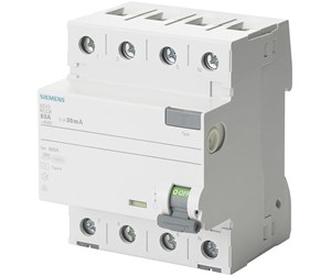 Komponenter for switchboxes og skap - Siemens Rccb 4-polet type a 40a 30 ma 400vac korttidsforsinket - 5SV3344-6KK01