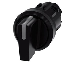 Trykknapper & Signalenheter - Siemens Illuminable selector switch 22 mm round plastic black - 3SU1002-2BM10-0AA0