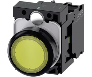 Trykknapper & Signalenheter - Siemens Illuminated pushbutton 22 mm round plastic yellow - 3SU1102-0AB30-1BA0