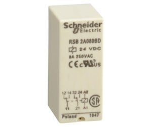 Komponenter for switchboxes og skap - Schneider Electric Relay+socket.2co.24vdc - RSB2A080BD