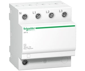 Jording og overspenningsvern - Schneider Electric Surge arrester / transient protection ipf 20ka 340v 3pn for home panels with tt or tn-s system mounting in the board and must be replaced by red indication - A9L15693