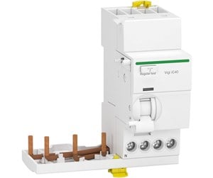 Komponenter for switchboxes og skap - Schneider Electric Acti9 vigi ic40 add on residual current modul 3 pol + nul 40a 30ma class a - A9Y80740