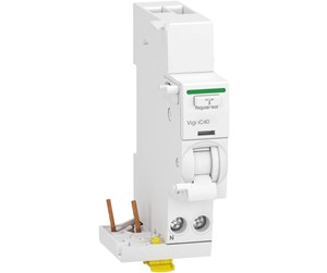 Komponenter for switchboxes og skap - Schneider Electric Acti9 vigi ic40 add on residual current modul 1 pol + nul 25a 30ma class a - A9Y80625