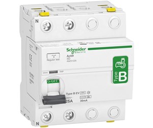 Komponenter for switchboxes og skap - Schneider Electric Rccb earth leakage protection 2p 25a 30ma b-class speciel design for ev-electrical vehicle charger ac/dc - A9Z51225