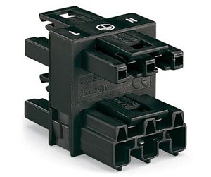 Kabler og ledninger - Winsta 3-way distribution connector 3-pole black - 770-607