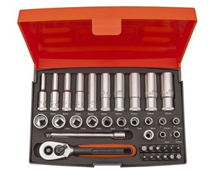 Verktøy - BAHCO socket set mini 1/4 37 pieces 4-13mm - SL25L