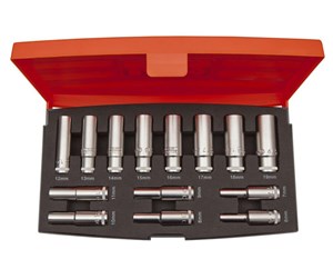 Verktøy - BAHCO socket set 3/8 lang 14 pieces 6-19mm - S1214L