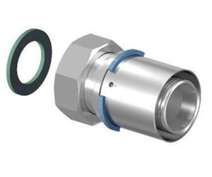 Alu pex-systemer - Uponor s-press plus adapter with swivel nut and flat sealing washer 25 mm x 34 - 1070606