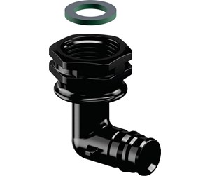 PEX-systemer - Uponor q&e elbow adapter 90° swivel nut ppsu black 16 mm x 12 - 1038037