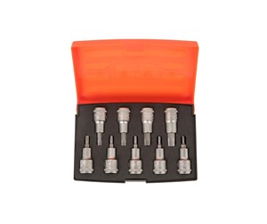 Verktøy - BAHCO 1/2 socket set torx bits 9pcs t20-t60 - S9TORX