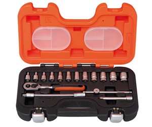 Verktøy - BAHCO 1/4 socket set 16 pcs inch 1/8-9/16 - S160AF