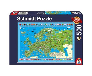 Puslespill - Schmidt Puzzle - Discover Europe (500 pieces) - SCH8373