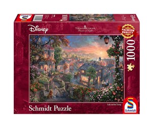 Puslespill - Schmidt Puzzle - Thomas Kinkade: Disney - Lady and the Tramp - 59490