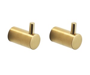 Baderomstilbehør - Pressalit Towel hook w/pin brushed brass - Q70150