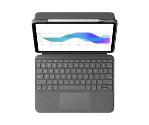 Tastatur - Logitech Folio Touch - Tastatur & Foliosett - Italiensk - Grå - 920-009962