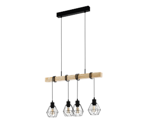 Lamper - EGLO TOWNSHEND 5 pendant with 4 plinths black/brown - 44075