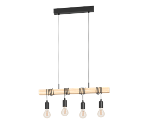 Lamper - EGLO TOWNSHEND pendant light with 4 plinths black/brown - 43512