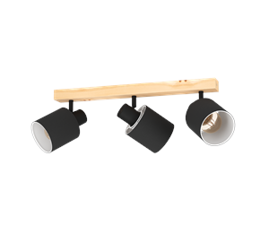 Lamper - EGLO BATALLAS spot rail 3L black/wood - 99491