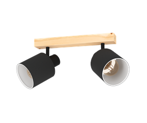 Lamper - EGLO BATALLAS spot rail 2L black/wood - 99489