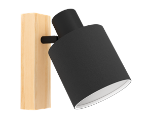 Lamper - EGLO BATALLAS spotlight black/wood - 99488