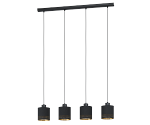 Lamper - EGLO ESTEPERRA long bore pendant black/gold - 99275