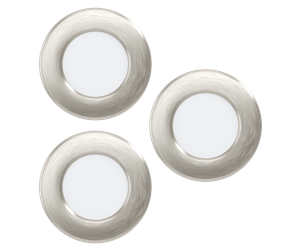 Lamper - EGLO FUEVA 5 recessed spotlight LED 2.7W 3000K brushed steel - 3-pack - 99141