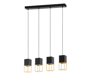 Lamper - EGLO MONTEBALDO long table pendant black/gold - 97734