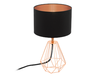 Lamper - EGLO CARLTON 2 table lamp black/copper - 95787