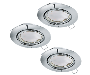 Lamper - EGLO PENETO built-in spotlights 3000K Ø87 mm 3-pack chrome - 94407