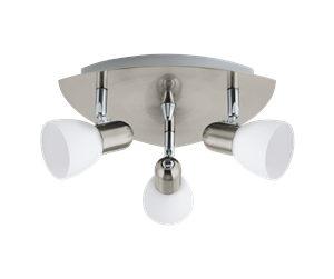 Lamper - EGLO ENEA spot round 3L sanitized nickel/white - 90986