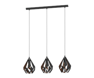 Lamper - EGLO CARLTON 1 long table pendant black/copper - 49991