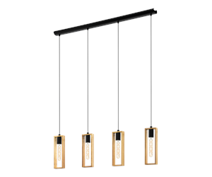 Lamper - EGLO LITTLETON long table pendant black/wood - 44053