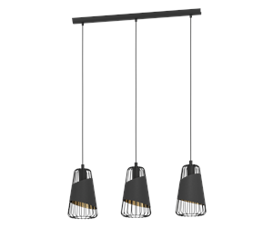 Lamper - EGLO AUSTELL long table pendant black/gold - 49448