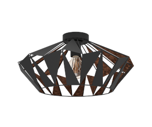 Lamper - EGLO CARLTON 6 ceiling lamp black/nut - 43399