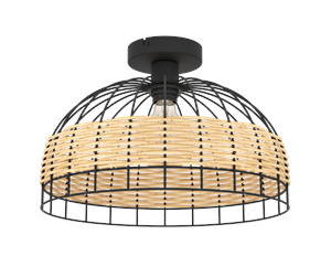 Lamper - EGLO ANWICK ceiling lamp black/natural - 43398